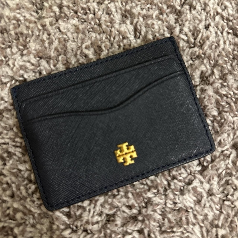 Tory Burch cardholder in navy blue - leather - with box -new